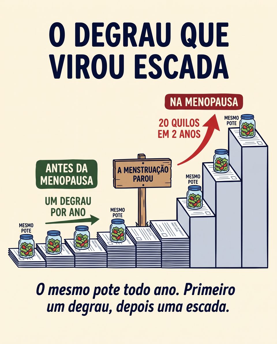 Eu comia igual. O corpo é que mudou de ritmo.